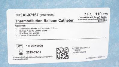 Teleflex AI-07167 Arrow Thermodilution Balloon Catheter 7Fr 110cm (x)